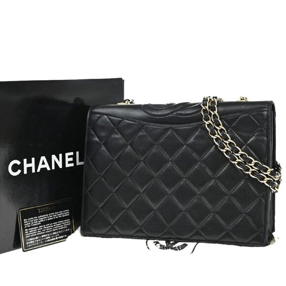 CHANEL CC Matelasse 23 Fll Flap Chain Shoulder Bag Leather Black GHW - Picture 1 of 16